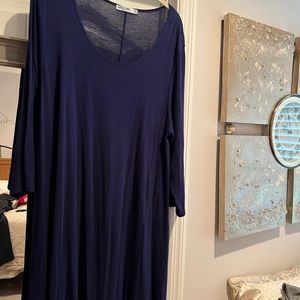 Lock & Love Navy Dark Blue 3/4 Sleeve Dress Sz XXL